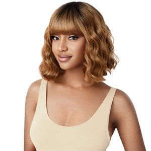 Brand new! Synthetic 1B/grey bang wig